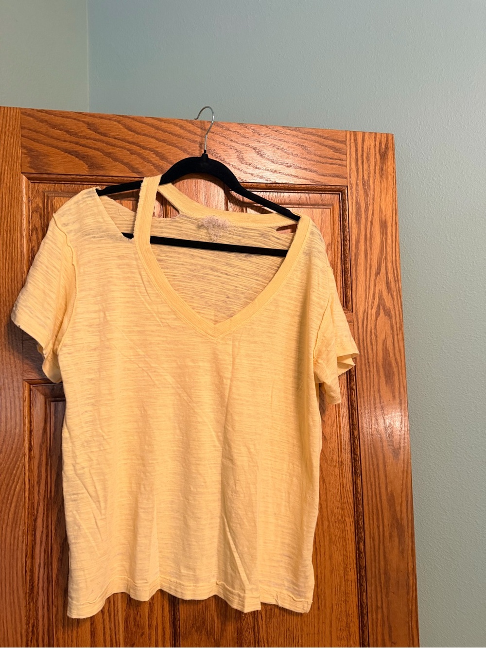 Light Yellow V-Neck Women’s Top